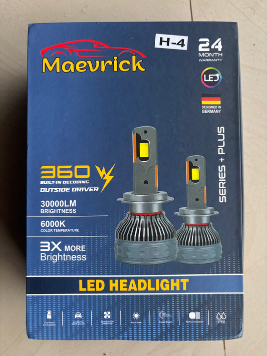 Meverick Auto LED headlight bulbs 360W 6000K